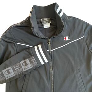 CHAMPION 100YR Anniversary Women’s Black Lined Track Jacket Varsity Small